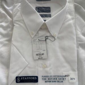 Stafford Classic White Oxford Dress Shirt